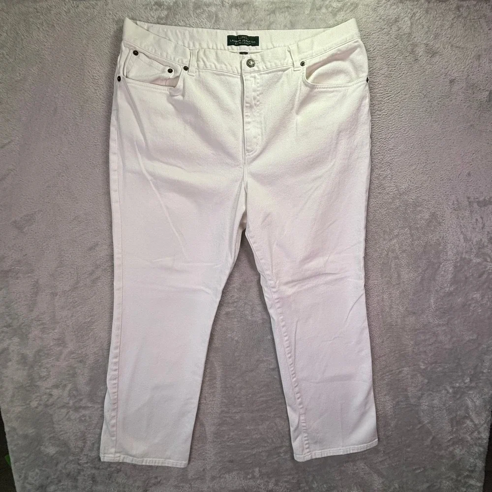 Lauren Ralph Lauren Women Jeans‎ Sz 16 White Classic Straight Leg 209110643